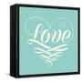 Love in Heart with Old School Engraving Ribbon-foxysgraphic-Framed Stretched Canvas