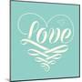 Love in Heart with Old School Engraving Ribbon-foxysgraphic-Mounted Art Print