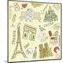 Love in Paris Doodles-Alisa Foytik-Mounted Art Print