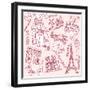 LOVE in Paris Doodles-Alisa Foytik-Framed Art Print