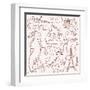 LOVE in Paris Doodles-Alisa Foytik-Framed Art Print