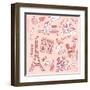 Love in Paris Doodles-Alisa Foytik-Framed Art Print