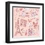 Love in Paris Doodles-Alisa Foytik-Framed Art Print