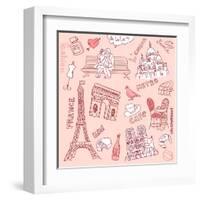 Love in Paris Doodles-Alisa Foytik-Framed Art Print