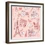 Love in Paris Doodles-Alisa Foytik-Framed Art Print