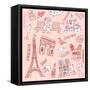 Love in Paris Doodles-Alisa Foytik-Framed Stretched Canvas