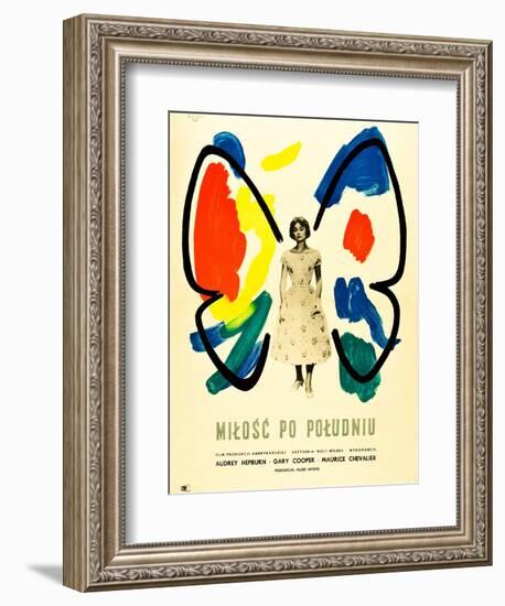 Love in the Afternoon, (AKA Milosc Po Poludniu), Polish Poster, Audrey Hepburn, 1957-null-Framed Art Print