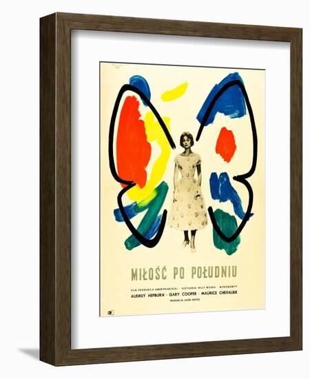 Love in the Afternoon, (AKA Milosc Po Poludniu), Polish Poster, Audrey Hepburn, 1957-null-Framed Art Print