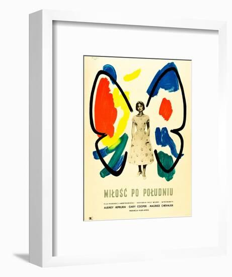 Love in the Afternoon, (AKA Milosc Po Poludniu), Polish Poster, Audrey Hepburn, 1957-null-Framed Art Print