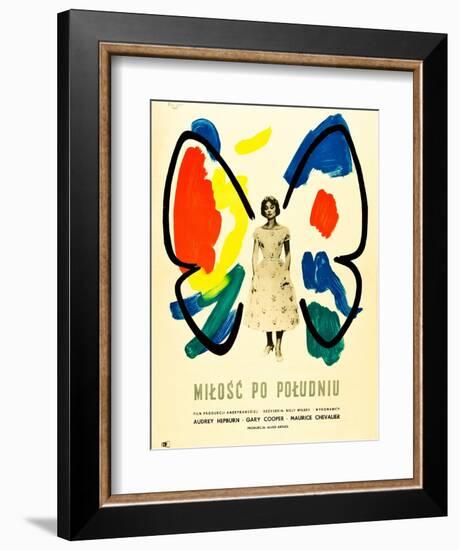 Love in the Afternoon, (AKA Milosc Po Poludniu), Polish Poster, Audrey Hepburn, 1957-null-Framed Art Print