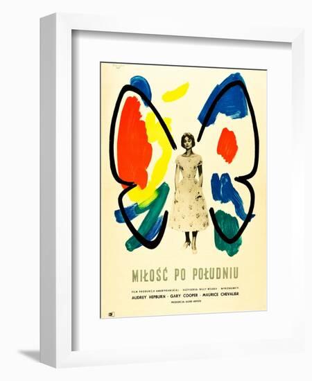 Love in the Afternoon, (AKA Milosc Po Poludniu), Polish Poster, Audrey Hepburn, 1957-null-Framed Art Print