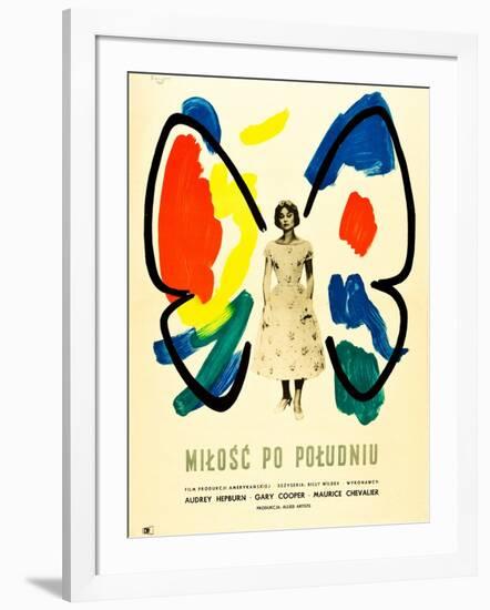 Love in the Afternoon, (AKA Milosc Po Poludniu), Polish Poster, Audrey Hepburn, 1957-null-Framed Premium Giclee Print