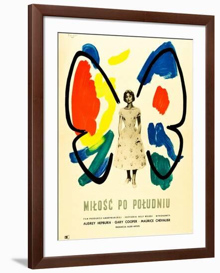 Love in the Afternoon, (AKA Milosc Po Poludniu), Polish Poster, Audrey Hepburn, 1957-null-Framed Premium Giclee Print