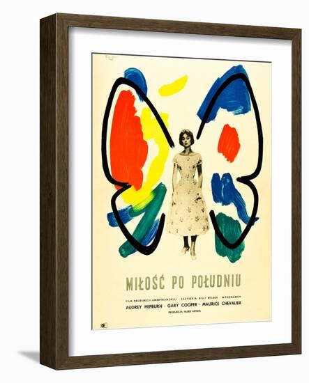 Love in the Afternoon, (AKA Milosc Po Poludniu), Polish Poster, Audrey Hepburn, 1957-null-Framed Art Print