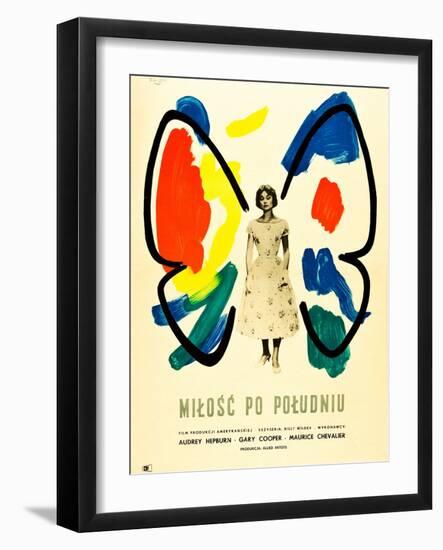 Love in the Afternoon, (AKA Milosc Po Poludniu), Polish Poster, Audrey Hepburn, 1957-null-Framed Art Print