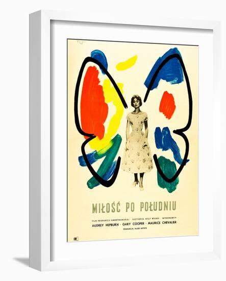 Love in the Afternoon, (AKA Milosc Po Poludniu), Polish Poster, Audrey Hepburn, 1957-null-Framed Art Print