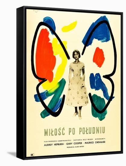 Love in the Afternoon, (AKA Milosc Po Poludniu), Polish Poster, Audrey Hepburn, 1957-null-Framed Stretched Canvas