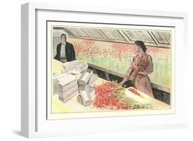 Love in the Flower Shop-null-Framed Art Print