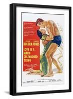 Love Is a Many-Splendored Thing, from Left, Jennifer Jones, William Holden, 1955-null-Framed Art Print