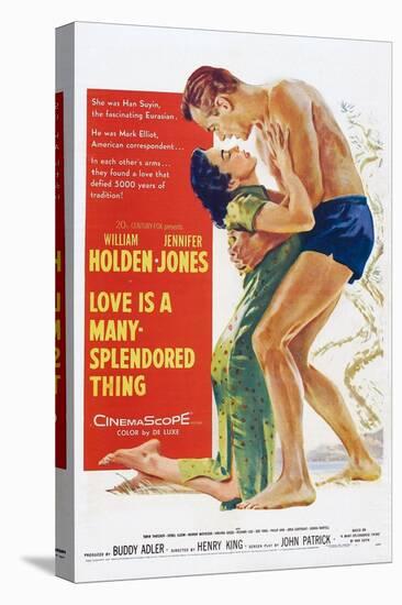 Love Is a Many-Splendored Thing, from Left, Jennifer Jones, William Holden, 1955-null-Stretched Canvas