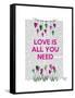 Love Is All You Need Illustration-Fab Funky-Framed Stretched Canvas