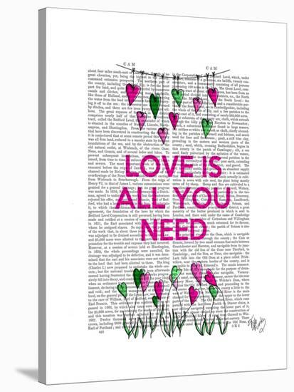 Love Is All You Need Illustration-Fab Funky-Stretched Canvas