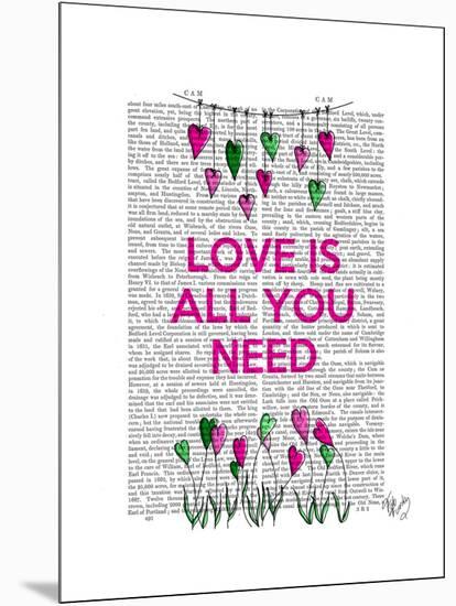 Love Is All You Need Illustration-Fab Funky-Mounted Art Print