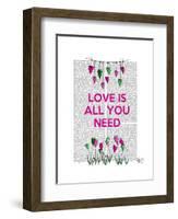 Love Is All You Need Illustration-Fab Funky-Framed Art Print