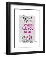 Love Is All You Need Illustration-Fab Funky-Framed Art Print