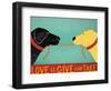 Love Is Black Yellow-Stephen Huneck-Framed Giclee Print