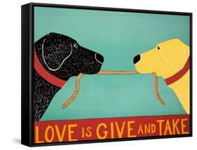 Love Is Black Yellow-Stephen Huneck-Framed Stretched Canvas
