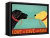 Love Is Black Yellow-Stephen Huneck-Framed Stretched Canvas