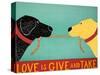 Love Is Black Yellow-Stephen Huneck-Stretched Canvas