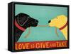 Love Is Black Yellow-Stephen Huneck-Framed Stretched Canvas