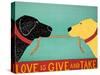 Love Is Black Yellow-Stephen Huneck-Stretched Canvas