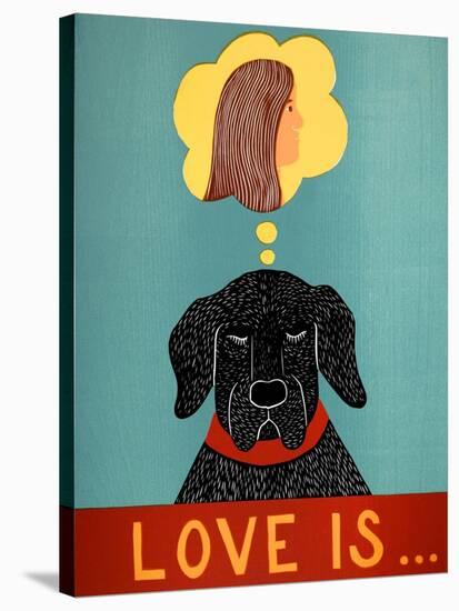 Love Is Dog Girl Black-Stephen Huneck-Stretched Canvas