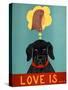 Love Is Dog Girl Black-Stephen Huneck-Stretched Canvas