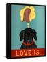 Love Is Dog Girl Black-Stephen Huneck-Framed Stretched Canvas