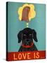 Love Is Dog Girl Black-Stephen Huneck-Stretched Canvas