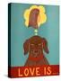 Love Is Dog Girl Choc-Stephen Huneck-Stretched Canvas