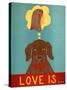 Love Is Dog Girl Choc-Stephen Huneck-Stretched Canvas