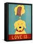 Love Is Dog Girl Yellow-Stephen Huneck-Framed Stretched Canvas