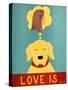 Love Is Dog Girl Yellow-Stephen Huneck-Stretched Canvas