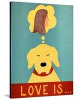 Love Is Dog Girl Yellow-Stephen Huneck-Stretched Canvas