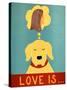 Love Is Dog Girl Yellow-Stephen Huneck-Stretched Canvas