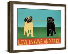 Love Is Give And Take Black And Tan Pugs-Stephen Huneck-Framed Giclee Print