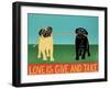 Love Is Give And Take Black And Tan Pugs-Stephen Huneck-Framed Giclee Print