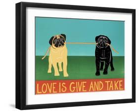 Love Is Give And Take Black And Tan Pugs-Stephen Huneck-Framed Giclee Print