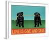 Love Is Give And Take  Pugs Black-Stephen Huneck-Framed Giclee Print