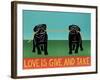 Love Is Give And Take  Pugs Black-Stephen Huneck-Framed Giclee Print